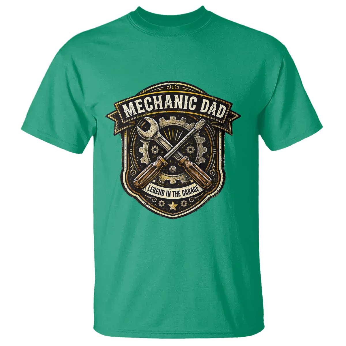 Mechanic Dad Legend In The Garage T Shirt Funny Auto Repair Fathers Day Gift TS12 Irish Green Print Your Wear