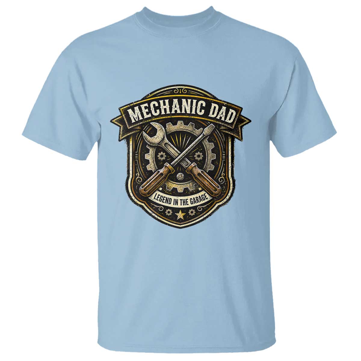 Mechanic Dad Legend In The Garage T Shirt Funny Auto Repair Fathers Day Gift TS12 Light Blue Print Your Wear