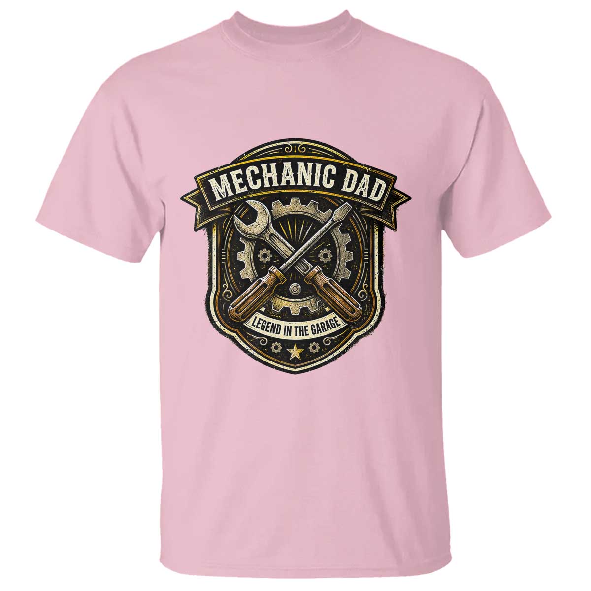 Mechanic Dad Legend In The Garage T Shirt Funny Auto Repair Fathers Day Gift TS12 Light Pink Print Your Wear