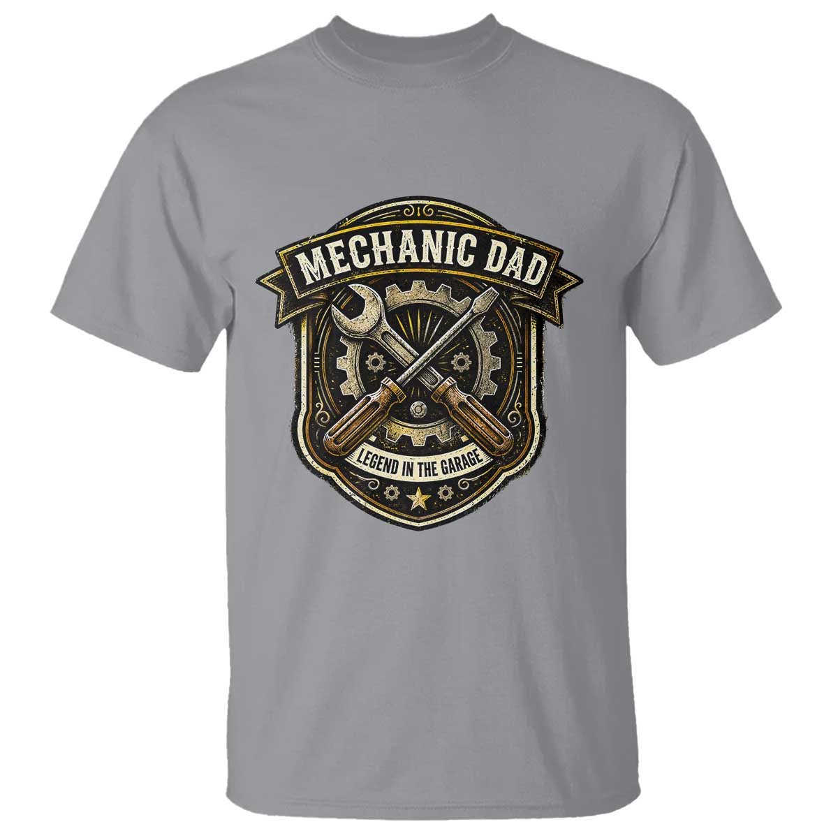 Mechanic Dad Legend In The Garage T Shirt Funny Auto Repair Fathers Day Gift TS12 Sport Gray Print Your Wear