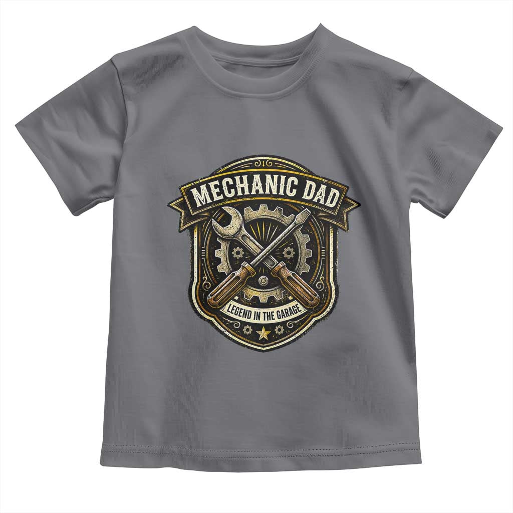 Mechanic Dad Legend In The Garage Toddler T Shirt Funny Auto Repair Fathers Day Gift TS12 Charcoal Print Your Wear