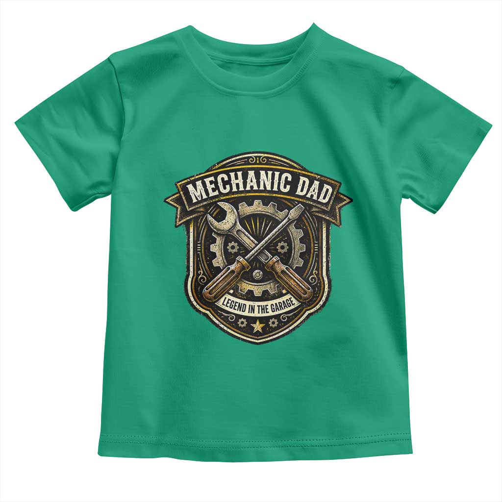 Mechanic Dad Legend In The Garage Toddler T Shirt Funny Auto Repair Fathers Day Gift TS12 Irish Green Print Your Wear