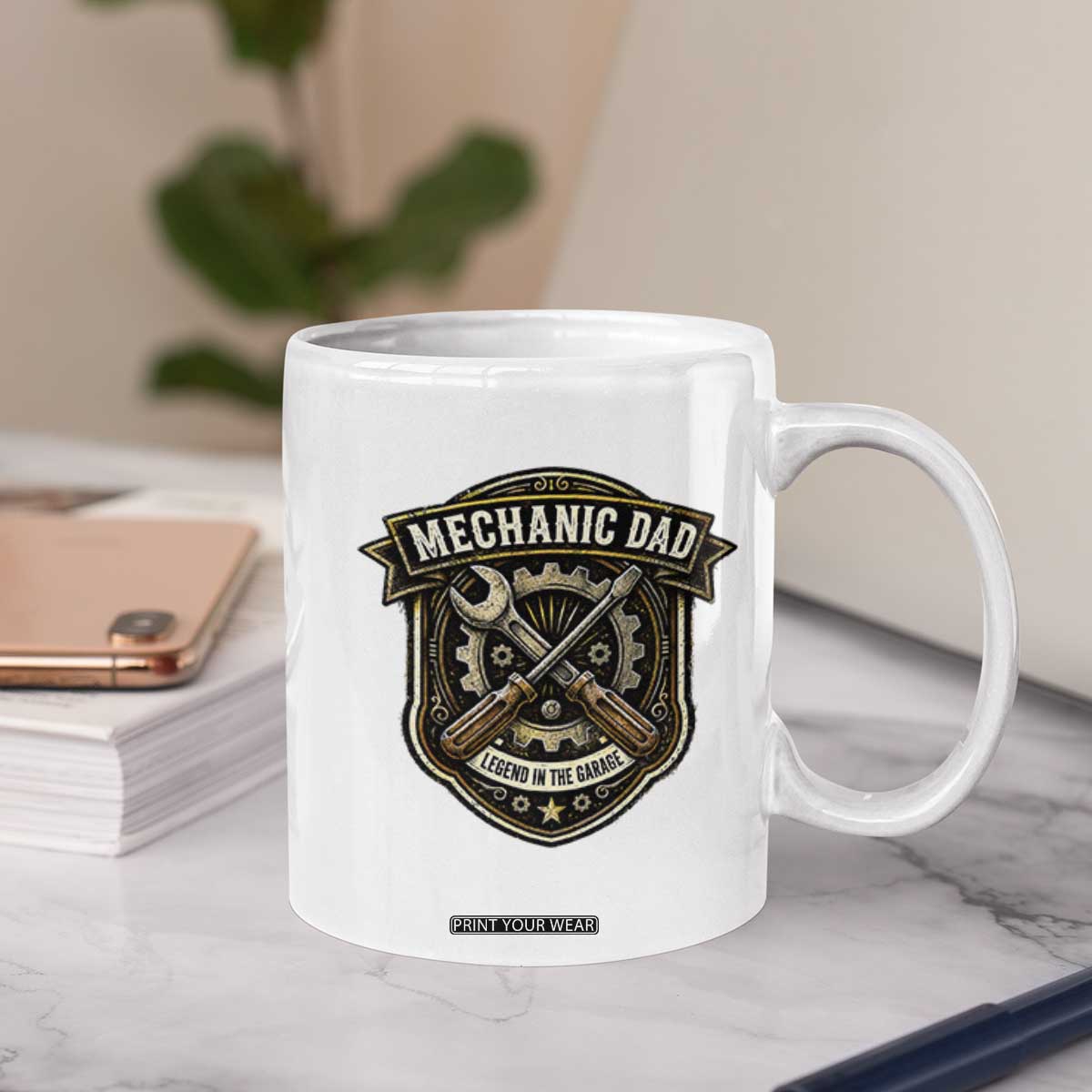 Mechanic Dad Legend In The Garage Coffee Mug Funny Auto Repair Fathers Day Gift TS12 Print Your Wear