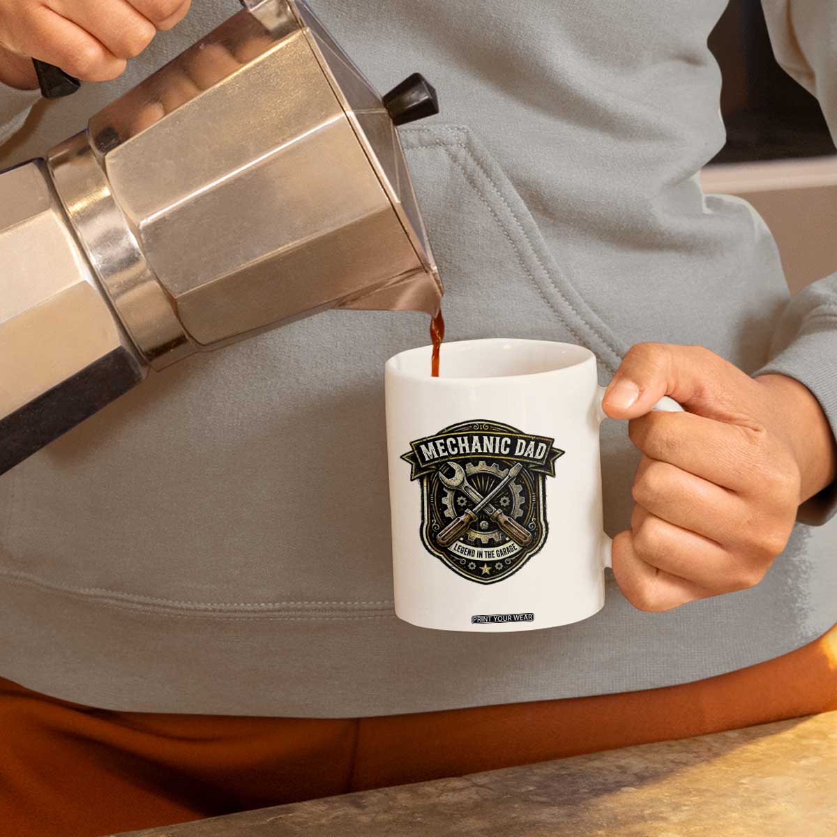 Mechanic Dad Legend In The Garage Coffee Mug Funny Auto Repair Fathers Day Gift TS12 Print Your Wear