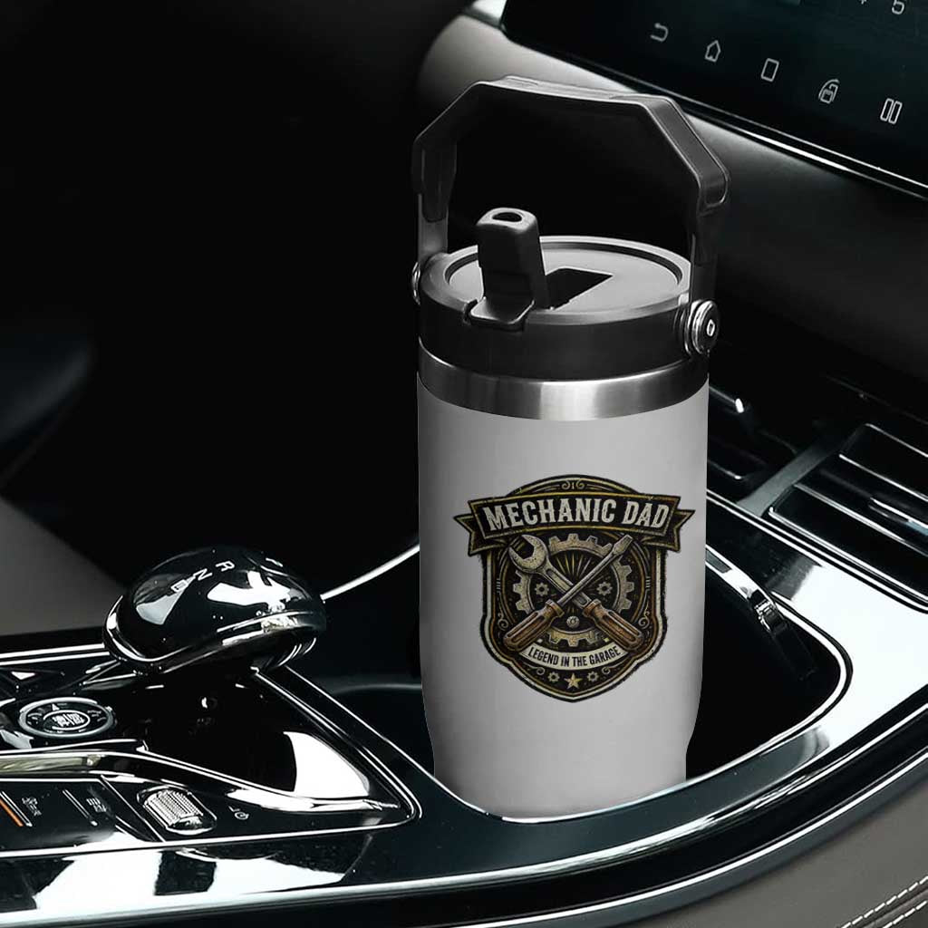 Mechanic Dad Legend In The Garage Flip Straw Tumbler Funny Auto Repair Fathers Day Gift TS12 Print Your Wear
