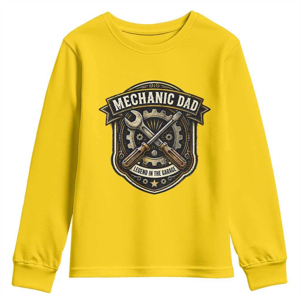 Mechanic Dad Legend In The Garage Youth Sweatshirt Funny Auto Repair Fathers Day Gift TS12 Daisy Print Your Wear