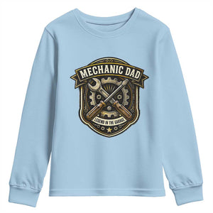 Mechanic Dad Legend In The Garage Youth Sweatshirt Funny Auto Repair Fathers Day Gift TS12 Light Blue Print Your Wear