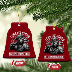 Funny Gorilla Mechanic Ceramic Ornament I Can Fix Stupid But Its Gonna Hurt TS12 Print Your Wear