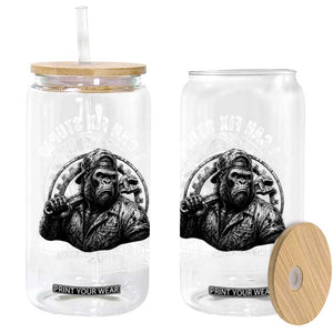 Funny Gorilla Mechanic Glass Can I Can Fix Stupid But Its Gonna Hurt TS12 Print Your Wear