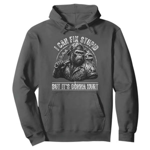 Funny Gorilla Mechanic Hoodie I Can Fix Stupid But Its Gonna Hurt TS12 Dark Heather Print Your Wear