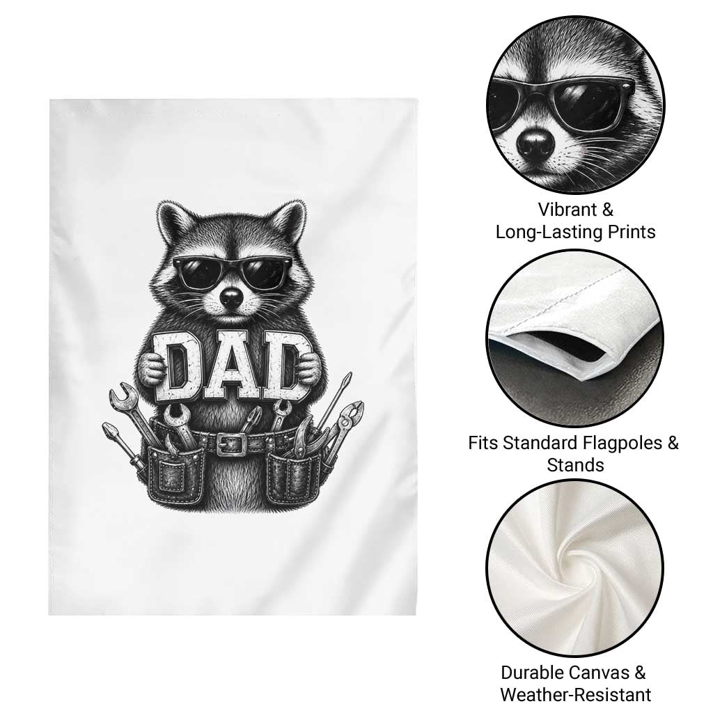 Funny Raccoon Dad Mechanic Garden Flag Trash Panda Fathers Day Gift TS12 Print Your Wear