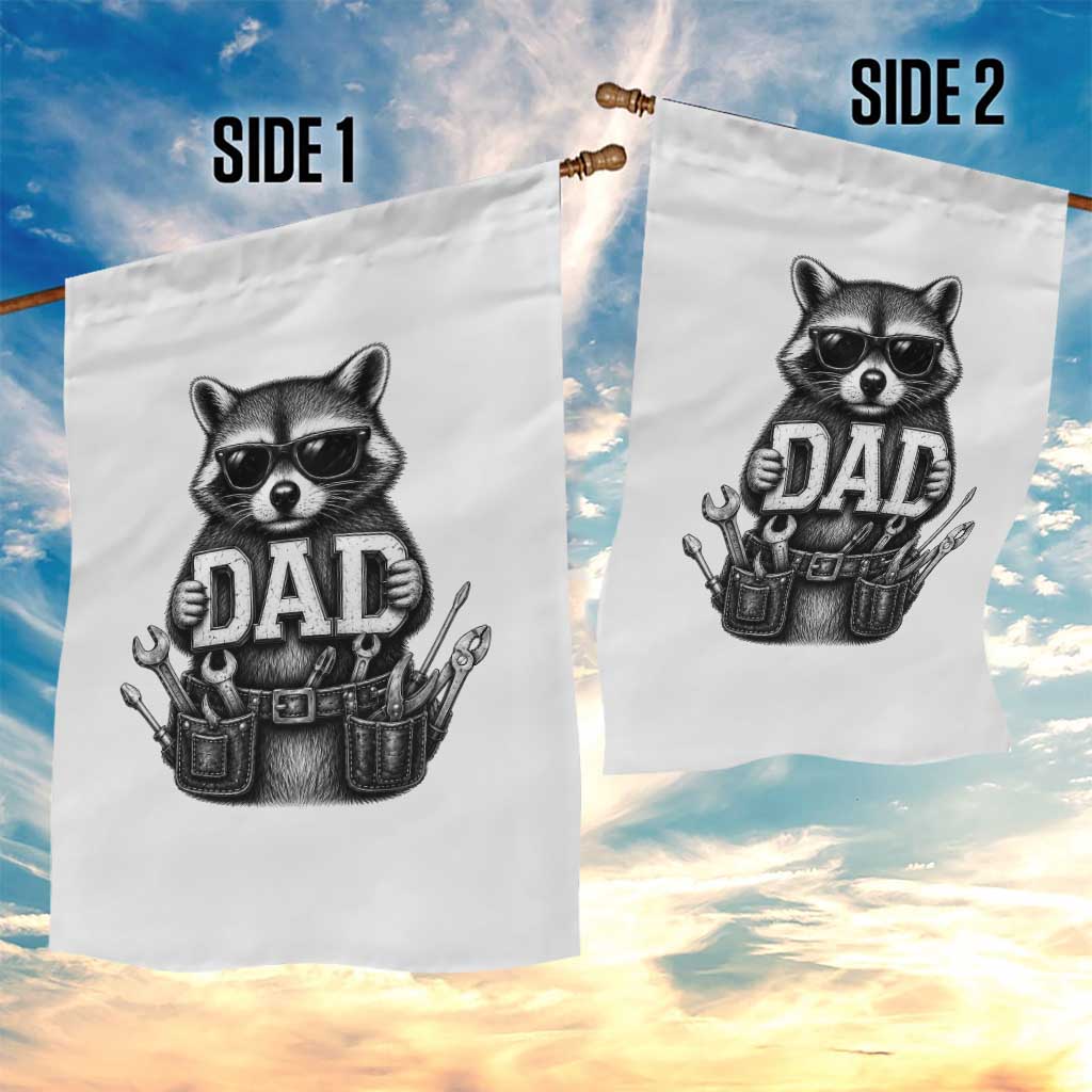 Funny Raccoon Dad Mechanic Garden Flag Trash Panda Fathers Day Gift TS12 Print Your Wear