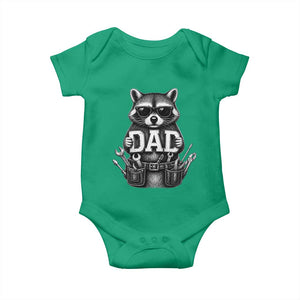 Funny Raccoon Dad Mechanic Baby Onesie Trash Panda Fathers Day Gift TS12 Irish Green Print Your Wear