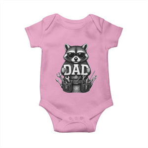Funny Raccoon Dad Mechanic Baby Onesie Trash Panda Fathers Day Gift TS12 Light Pink Print Your Wear