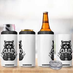 Funny Raccoon Dad Mechanic 4 in 1 Can Cooler Tumbler Trash Panda Fathers Day Gift TS12 Print Your Wear