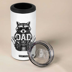 Funny Raccoon Dad Mechanic 4 in 1 Can Cooler Tumbler Trash Panda Fathers Day Gift TS12 Print Your Wear