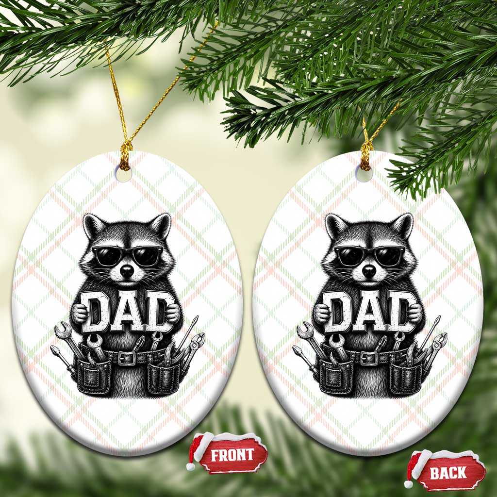 Funny Raccoon Dad Mechanic Ceramic Ornament Trash Panda Fathers Day Gift TS12 Print Your Wear