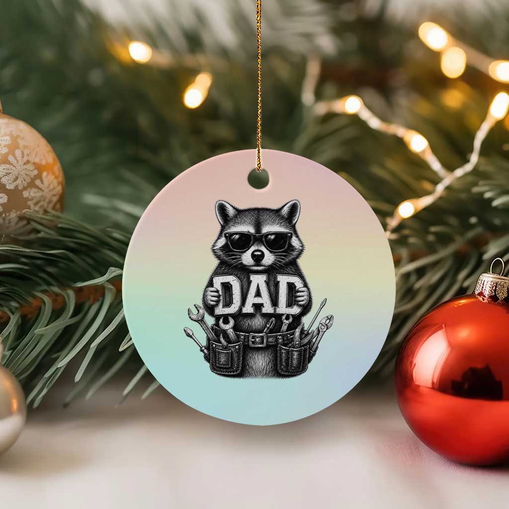 Funny Raccoon Dad Mechanic Ceramic Ornament Trash Panda Fathers Day Gift TS12 1pc Pastel Print Your Wear