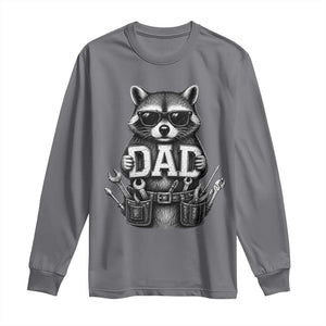 Funny Raccoon Dad Mechanic Long Sleeve Shirt Trash Panda Fathers Day Gift TS12 Charcoal Print Your Wear