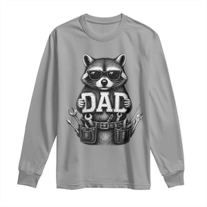 Funny Raccoon Dad Mechanic Long Sleeve Shirt Trash Panda Fathers Day Gift TS12 Sport Gray Print Your Wear
