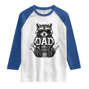Funny Raccoon Dad Mechanic Raglan Shirt Trash Panda Fathers Day Gift TS12 White Royal Print Your Wear