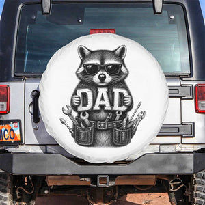 Funny Raccoon Dad Mechanic Spare Tire Cover Trash Panda Fathers Day Gift TS12 No hole White Print Your Wear