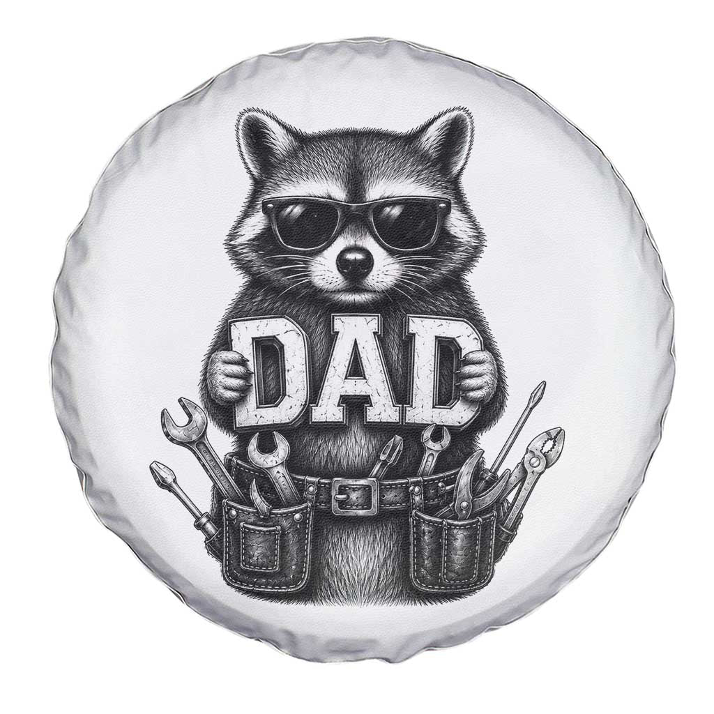 Funny Raccoon Dad Mechanic Spare Tire Cover Trash Panda Fathers Day Gift TS12 Print Your Wear