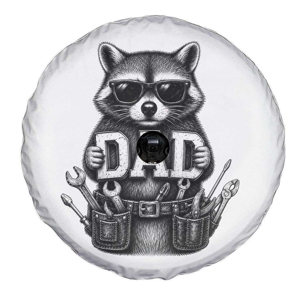 Funny Raccoon Dad Mechanic Spare Tire Cover Trash Panda Fathers Day Gift TS12 Print Your Wear