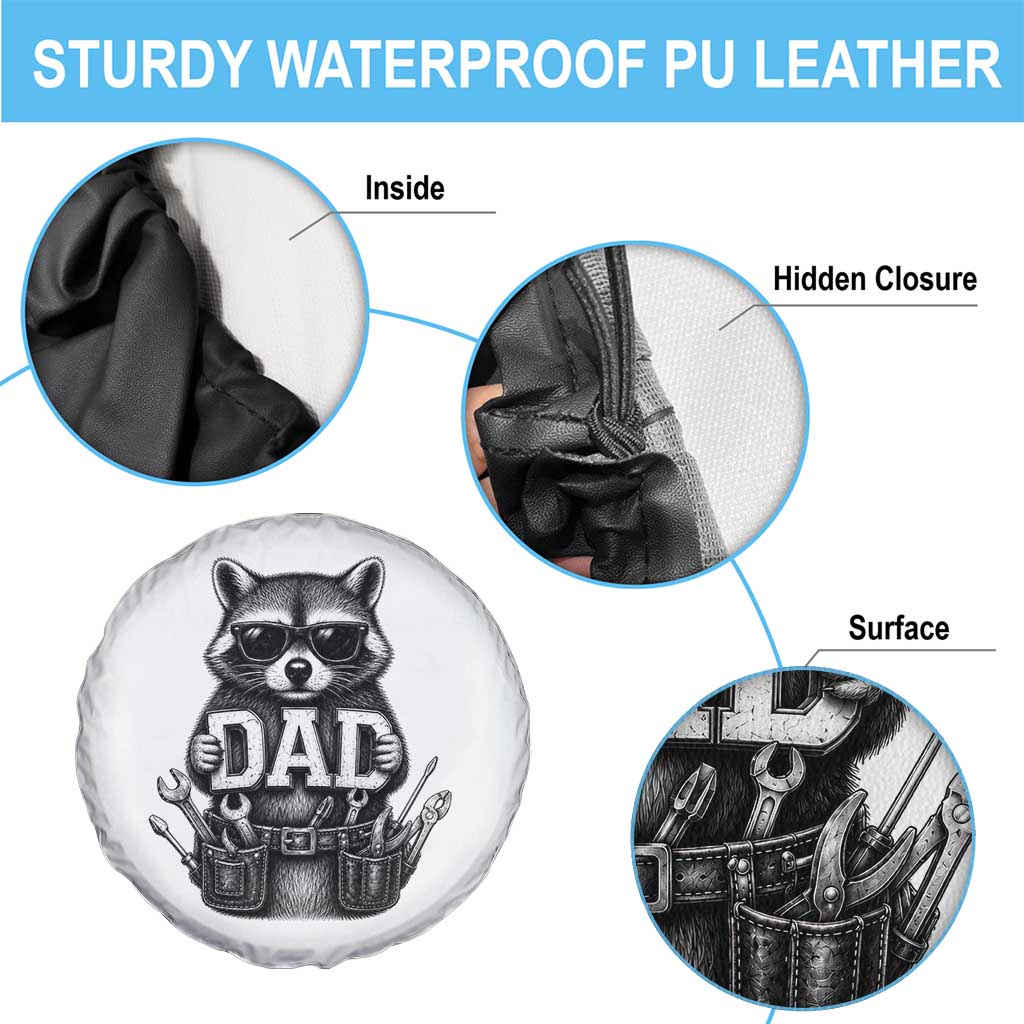Funny Raccoon Dad Mechanic Spare Tire Cover Trash Panda Fathers Day Gift TS12 Print Your Wear