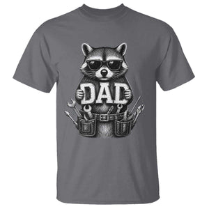 Funny Raccoon Dad Mechanic T Shirt Trash Panda Fathers Day Gift TS12 Charcoal Print Your Wear