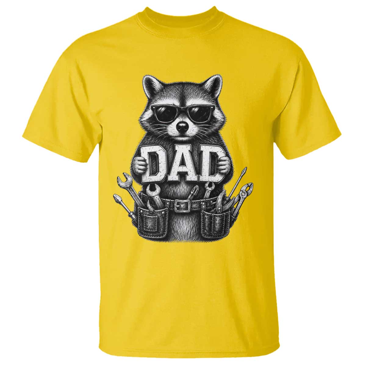 Funny Raccoon Dad Mechanic T Shirt Trash Panda Fathers Day Gift TS12 Daisy Print Your Wear