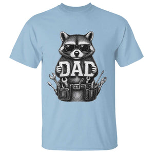 Funny Raccoon Dad Mechanic T Shirt Trash Panda Fathers Day Gift TS12 Light Blue Print Your Wear