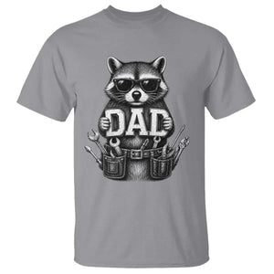 Funny Raccoon Dad Mechanic T Shirt Trash Panda Fathers Day Gift TS12 Sport Gray Print Your Wear