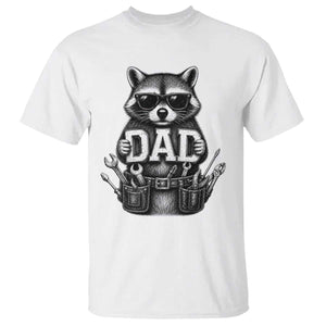 Funny Raccoon Dad Mechanic T Shirt Trash Panda Fathers Day Gift TS12 White Print Your Wear