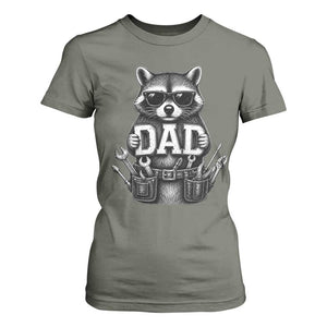Funny Raccoon Dad Mechanic T Shirt For Women Trash Panda Fathers Day Gift TS12 Military Green Print Your Wear