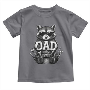 Funny Raccoon Dad Mechanic Toddler T Shirt Trash Panda Fathers Day Gift TS12 Charcoal Print Your Wear