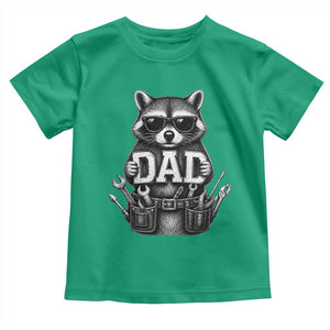 Funny Raccoon Dad Mechanic Toddler T Shirt Trash Panda Fathers Day Gift TS12 Irish Green Print Your Wear
