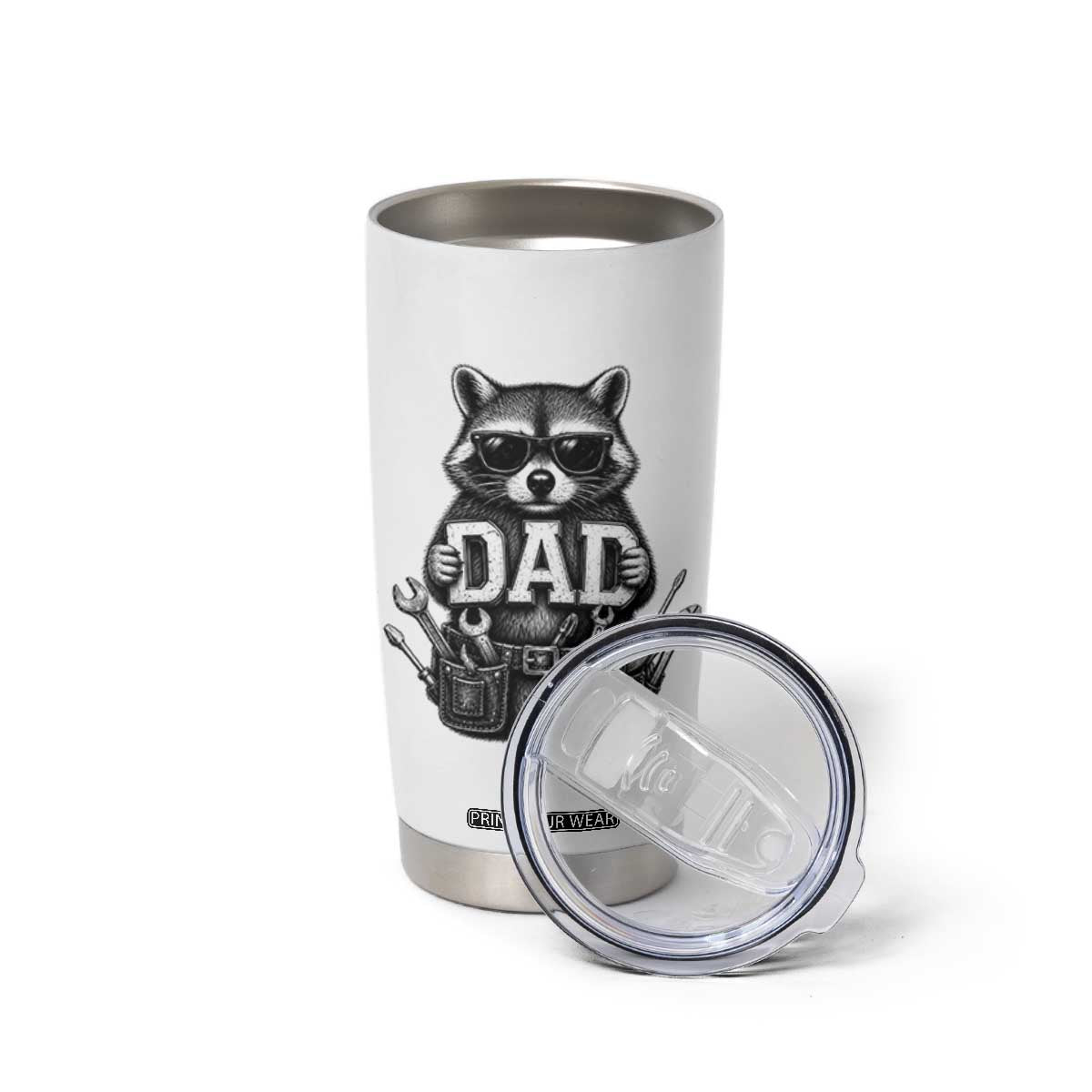 Funny Raccoon Dad Mechanic Tumbler Cup Trash Panda Fathers Day Gift TS12 Print Your Wear