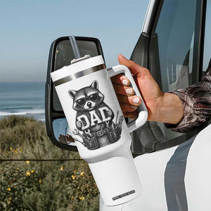 Funny Raccoon Dad Mechanic Tumbler With Handle Trash Panda Fathers Day Gift TS12 Print Your Wear