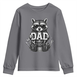 Funny Raccoon Dad Mechanic Youth Sweatshirt Trash Panda Fathers Day Gift TS12 Charcoal Print Your Wear