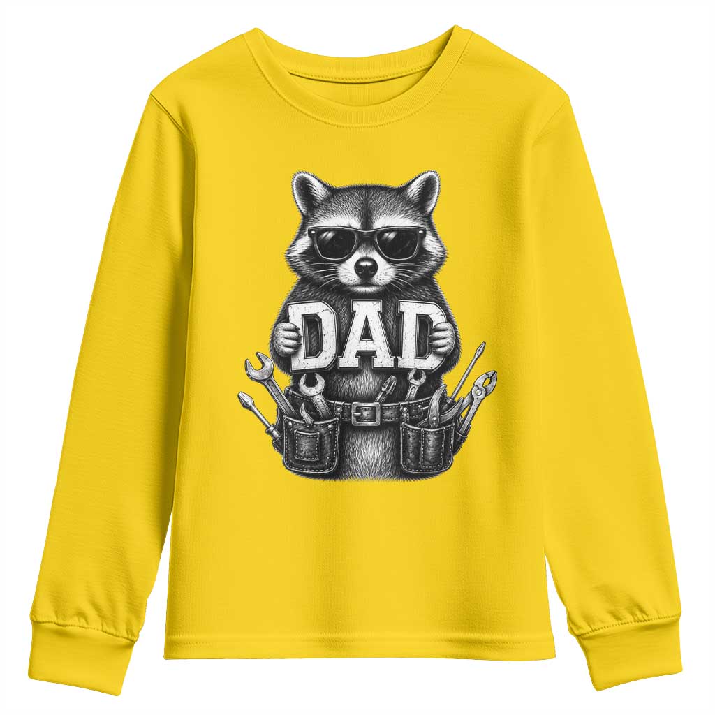 Funny Raccoon Dad Mechanic Youth Sweatshirt Trash Panda Fathers Day Gift TS12 Daisy Print Your Wear