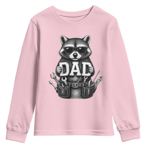 Funny Raccoon Dad Mechanic Youth Sweatshirt Trash Panda Fathers Day Gift TS12 Light Pink Print Your Wear