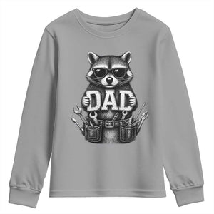 Funny Raccoon Dad Mechanic Youth Sweatshirt Trash Panda Fathers Day Gift TS12 Sport Gray Print Your Wear