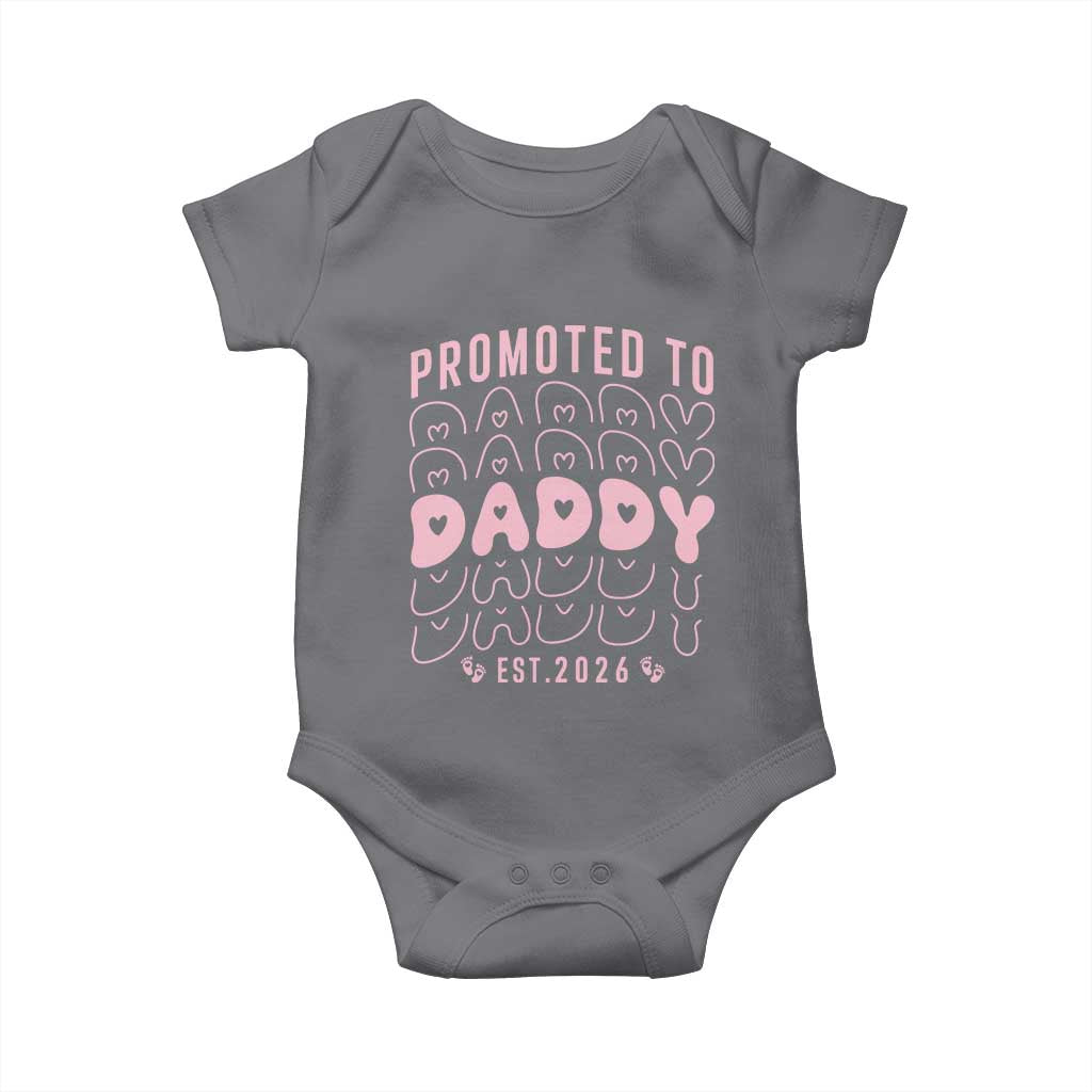 Promoted To Daddy 2026 New Girl Dad Baby Onesie First Time Fathers Day Gift TS12 Charcoal Print Your Wear