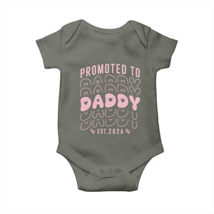 Promoted To Daddy 2026 New Girl Dad Baby Onesie First Time Fathers Day Gift TS12 Military Green Print Your Wear