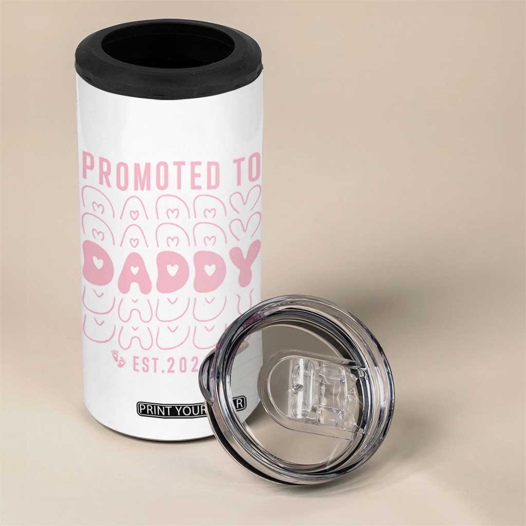 Promoted To Daddy 2026 New Girl Dad 4 in 1 Can Cooler Tumbler First Time Fathers Day Gift TS12 Print Your Wear