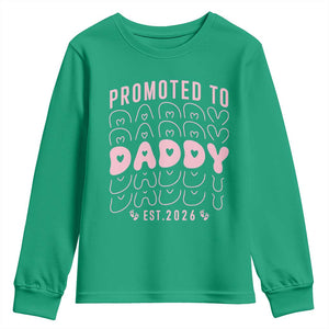 Promoted To Daddy 2026 New Girl Dad Youth Sweatshirt First Time Fathers Day Gift TS12 Irish Green Print Your Wear