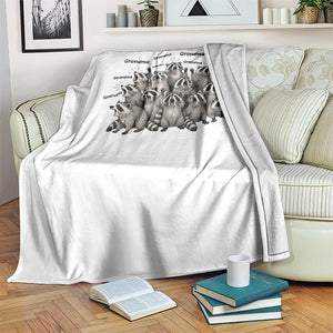 Funny Raccoon Grandma Throw Blanket Grandmother Chaos Trash Panda TS12 Print Your Wear