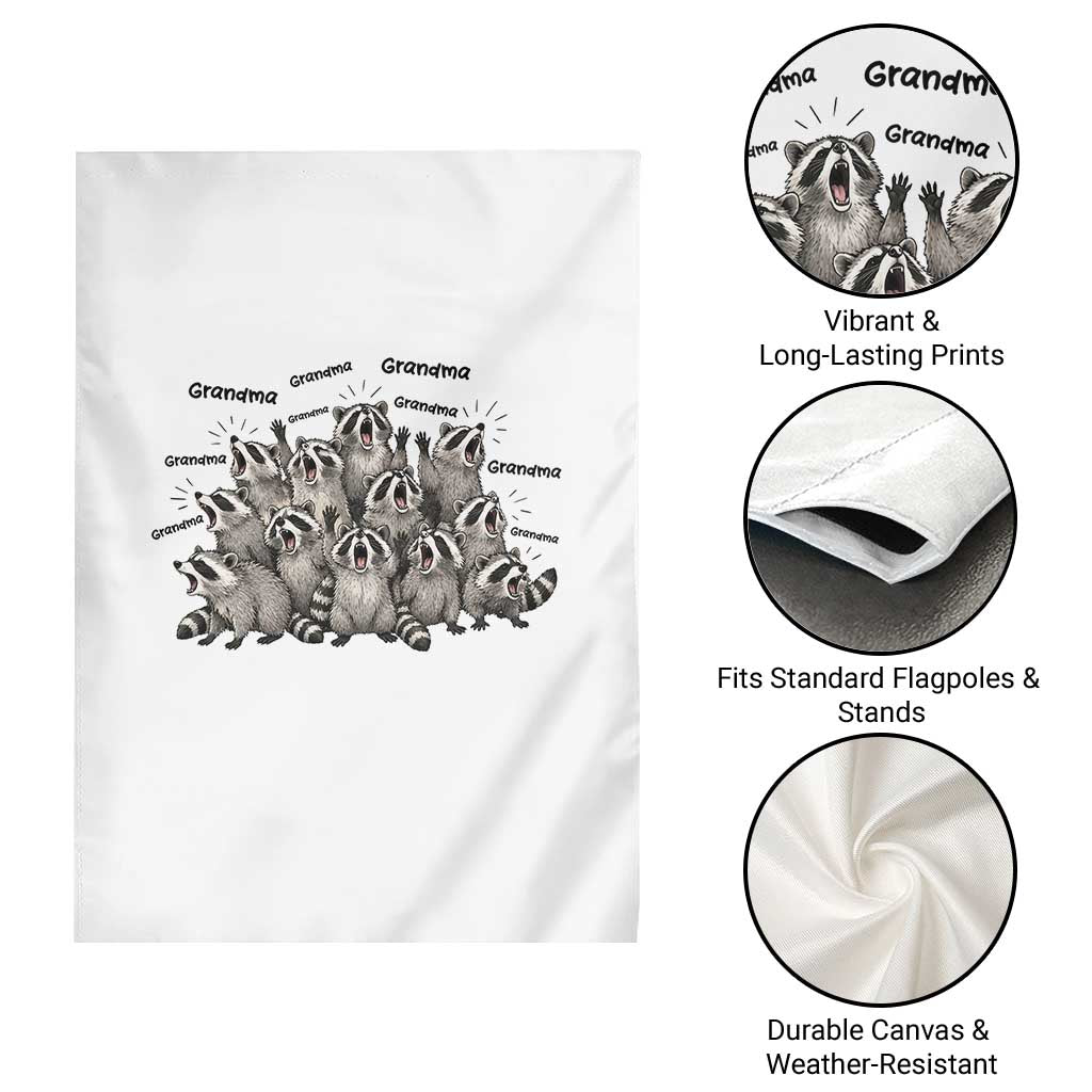 Funny Raccoon Grandma Garden Flag Grandmother Chaos Trash Panda TS12 Print Your Wear