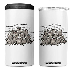 Funny Raccoon Grandma 4 in 1 Can Cooler Tumbler Grandmother Chaos Trash Panda TS12 One Size: 16 oz White Print Your Wear